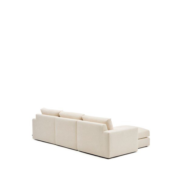 Bēšs stūra dīvāns no šenila auduma (ar kreiso stūri/ar zvilni) Alea – Kave Home-image-4