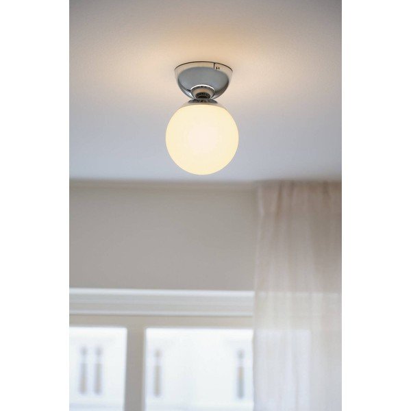 Balta/spīdīgas sudraba krāsas griestu lampa no opāla stikla ø 15 cm Leah – Jotex-image-1