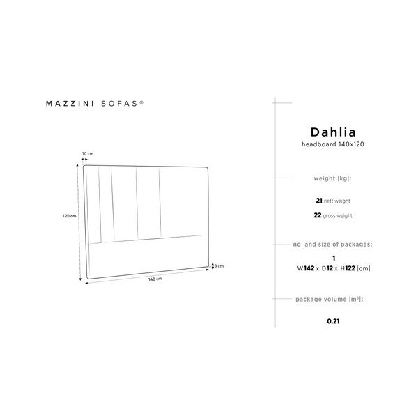 Melns headboard Mazzini Sofas Dahlia, 120 x 140 cm-image-4