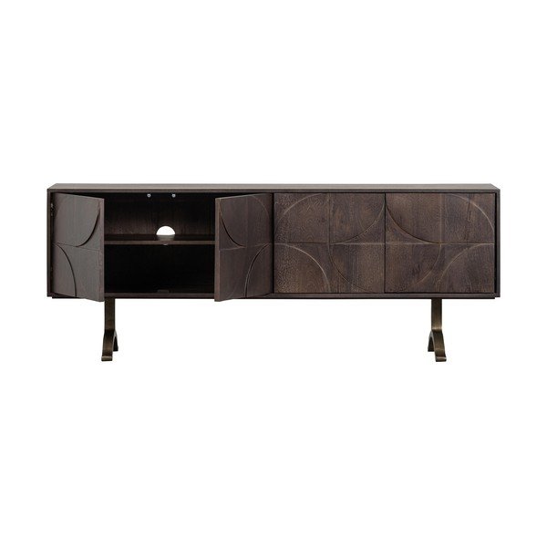 Tumši brūns mango masīvkoka TV galdiņš 180x70x40 cm Draw – WOOOD-image-2