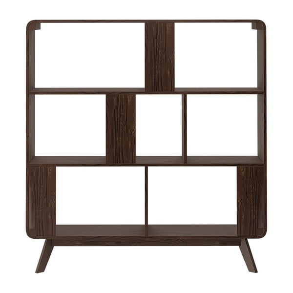 Grāmatu plaukts ar riekstkoka imitāciju 122x126 cm Cassie – Støraa-image-3