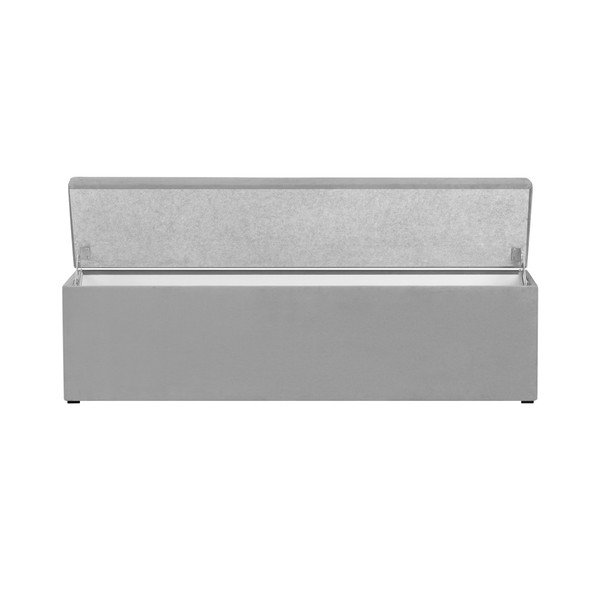 Pelēks pufs ar uzglabāšanas vietu Kooko Home Manna, 47 x 180 cm-image-4