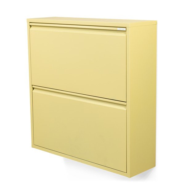 Gaiši dzeltens tērauda atverams/piekarināms apavu plaukts 75x77,5x22,5 cm Billy – Spinder Design