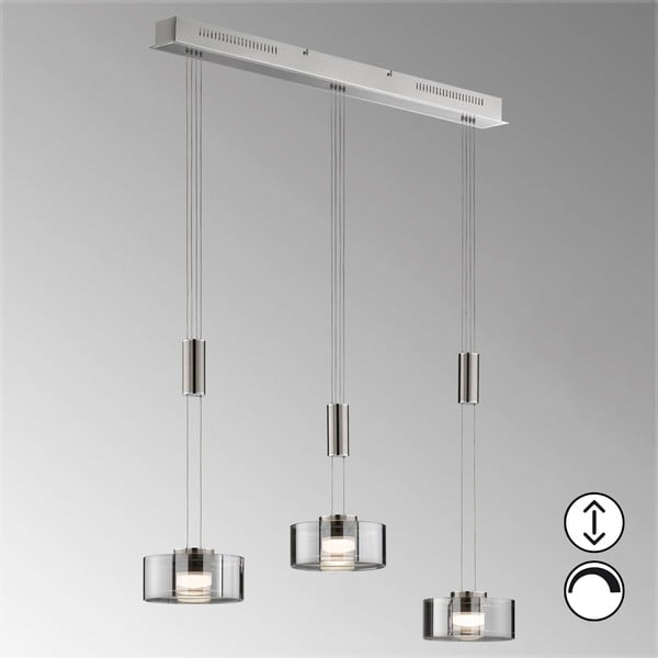 Sudraba krāsas metāla LED piekaramā lampa ar regulējamu spilgtumu Lavin – Fischer & Honsel-image-1