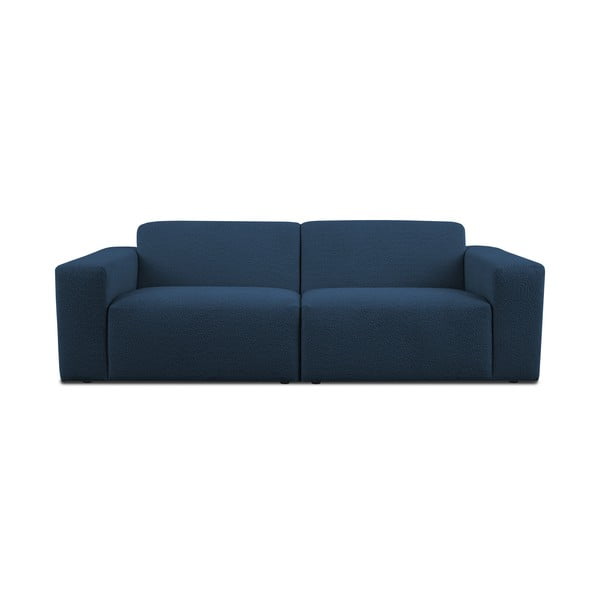 Tumši zils dīvāns no buklē auduma 228 cm Roxy – Scandic