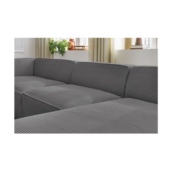 Tumši pelēks velveta modulārais stūra dīvāns (ar kreiso stūri/U veida) Megeve – Bobochic Paris-image-4