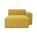 Dzeltens velveta dīvāna stūra modulis Scandic Sting, labais stūris
