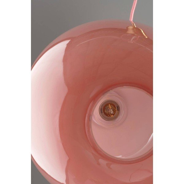 Rozā/misiņa krāsas stikla piekaramā lampa ar regulējamu spilgtumu ø 35 cm Artut – Jotex-image-3