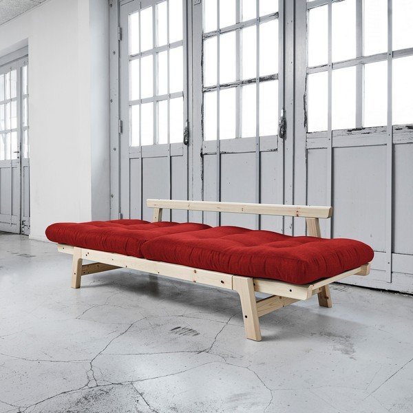 Dīvāns gulta Karup Step Natural/Passion Red-image-3