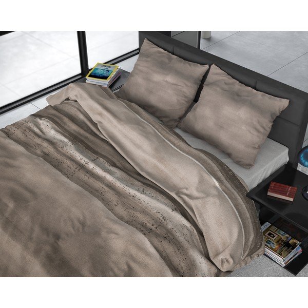 Brūna flaneļa gultasveļa Sleeptime Marcus Taupe, 140 x 220 cm-image-1
