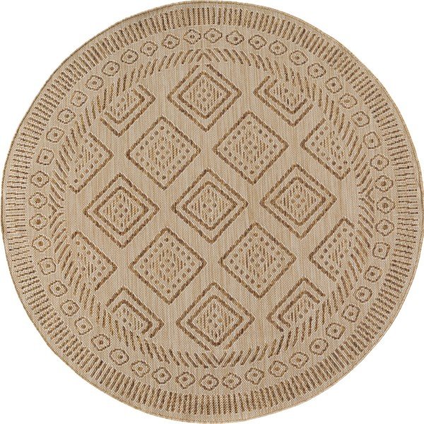 Bēšs apaļš iekštelpu un āra paklājs ø 160 cm Mira 1452 – Ayyildiz Carpets