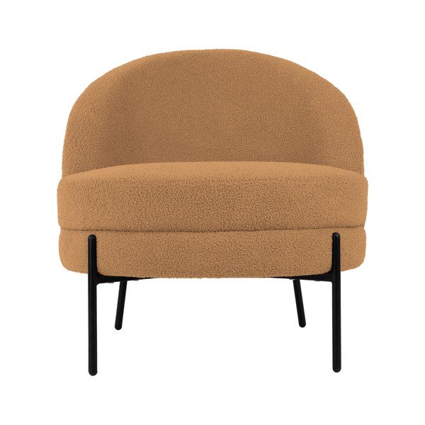 Gaiši brūns atpūtas krēsls no buklē auduma Noble – Leitmotiv-image-2