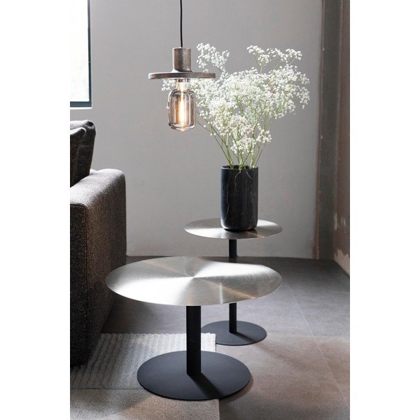 Melns/zelta krāsas metāla apaļš žurnālgaldiņš ø 60 cm Snow – Zuiver-image-1