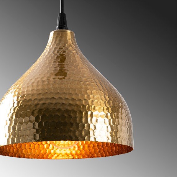 Zelta krāsas piekaramā lampa ar metāla abažūru ø 18 cm Tattoo – Opviq lights-image-4