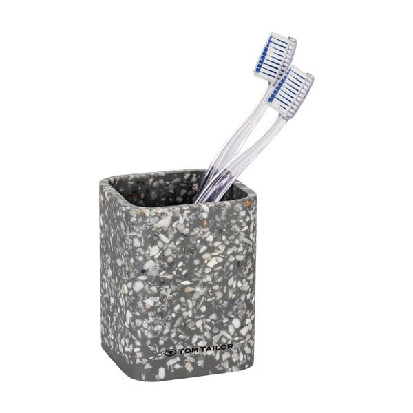 Pelēks polirezīna trauks zobu birstei Tom Tailor T-Terrazzo – Wenko-image-3