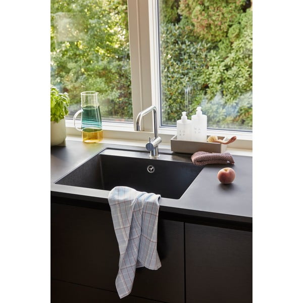 2 zilu kokvilnas dvieļu komplekts Hübsch Stripe, 50 x 70 cm-image-2