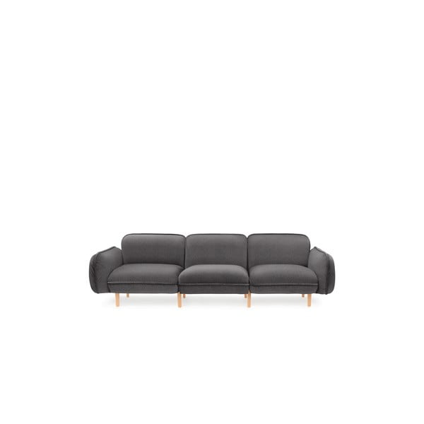 Tumši pelēks dīvāns no buklē auduma 264 cm Bean – EMKO