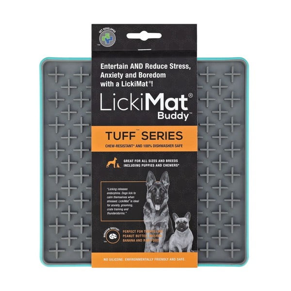 Laizāmais paliktnītis mājdzīvniekiem Buddy Tuff Turquoise – LickiMat