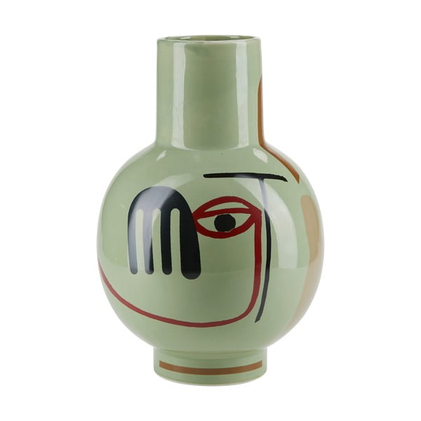 Zaļa keramikas vāze Bahne & CO, augstums 28,3 cm