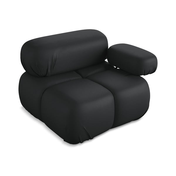 Melna modulārā dīvāna daļa no ādas imitācijas (ar labo stūri) Lokua – Makamii-image-3