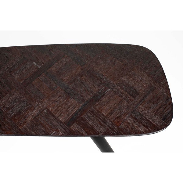 Melns tīkkoka masīvkoka konsoles galds 37x118 cm Webster – White Label-image-4