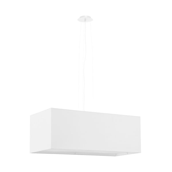 Balta piekaramā lampa ar stikla/auduma abažūru Gryfin Bis – Nice Lamps