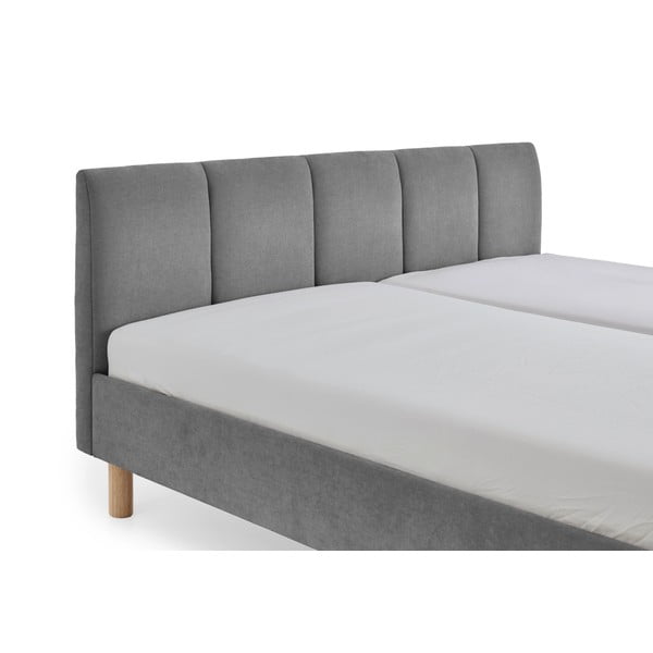 Pelēka polsterēta divvietīga gulta bez režģa 180x200 cm Joker – Meise Möbel-image-4