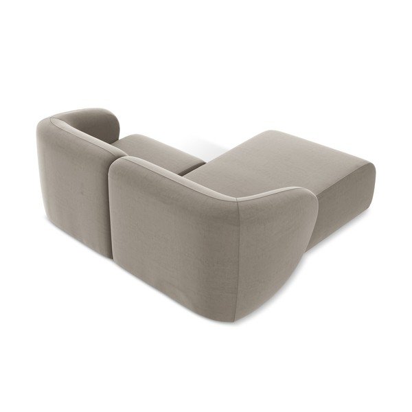 Gaiši brūns samta stūra dīvāns (ar kreiso stūri/ar zvilni) Lani – Makamii-image-3