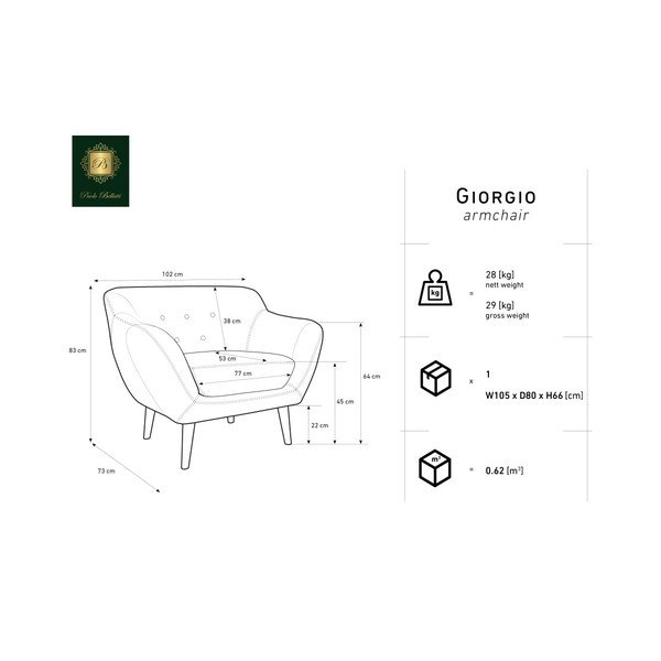 Zaļš atpūtas krēsls Mazzini Sofas Amelie-image-2