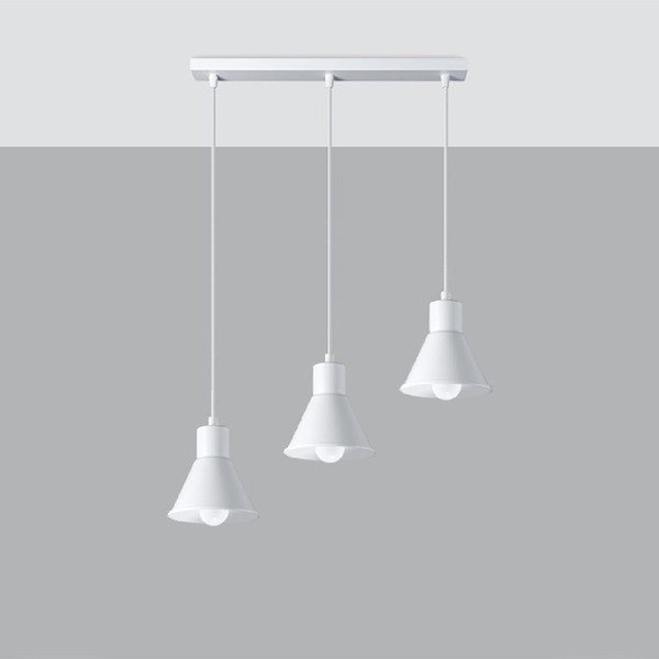Balta piekaramā lampa ar metāla abažūru 45x14 cm Martina – Sollux-image-1