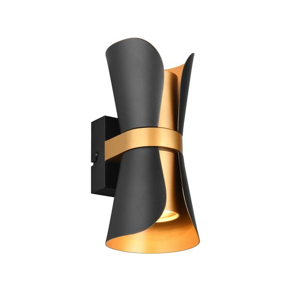 Melna/bronzas krāsas sienas lampa Coat – Trio-image-3