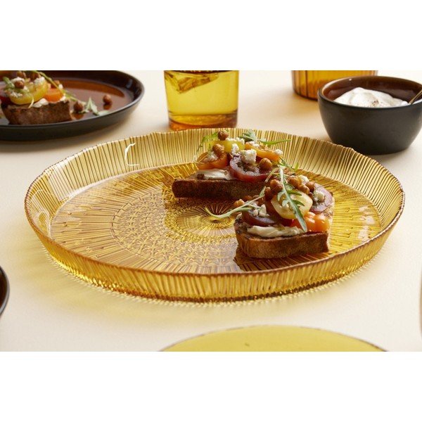 Oranžs stikla servēšanas šķīvis ø 30 cm Kusintha – Bitz-image-1