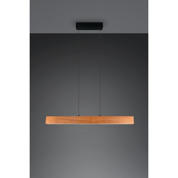 Dabīga toņa LED piekaramā lampa ar koka abažūru Edgewood – Trio-image-2