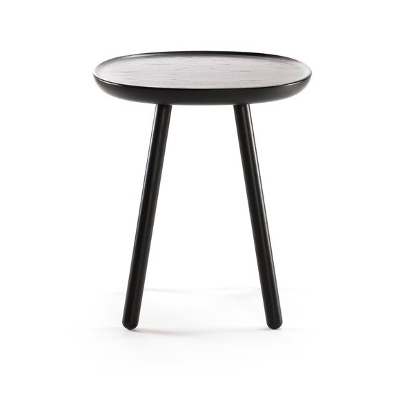 Melns masīvkoka žurnālu galdiņš EMKO Naïve, ø 45 cm-image-1