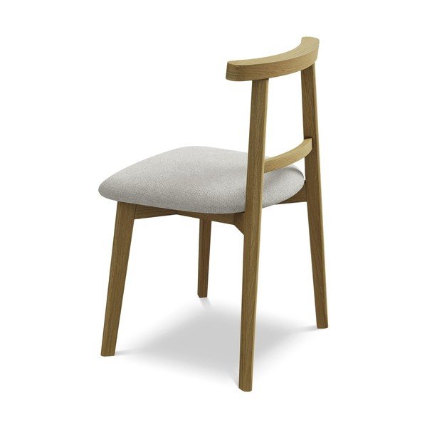 Gaiši pelēks masīvkoka pusdienu krēsls Ohelo – Makamii-image-3