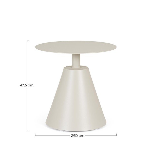 Alumīnija apaļš dārza galdiņš ø 50 cm Aloha – Bizzotto-image-3