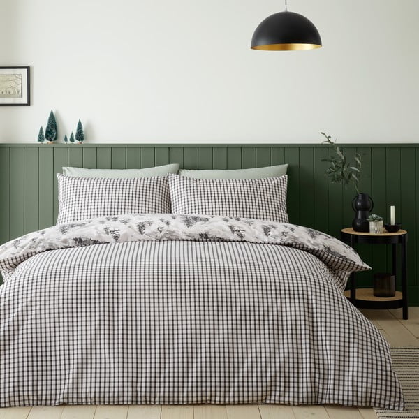 Bēša vienvietīga flaneļa gultas veļa 135x200 cm Alpine Vilage – Catherine Lansfield-image-2