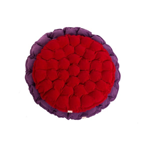 Tumši sarkans sēdekļa spilvens ar masāžas bumbiņām Linda Vrňáková Bloom, Ø 65 cm-image-3