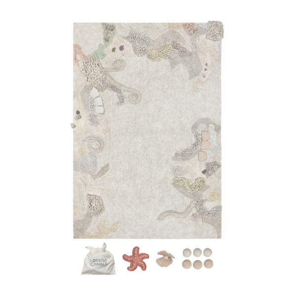 Bēšs kokvilnas bērnu rotaļu paklājs 140x200 cm Seabed – Lorena Canals-image-3