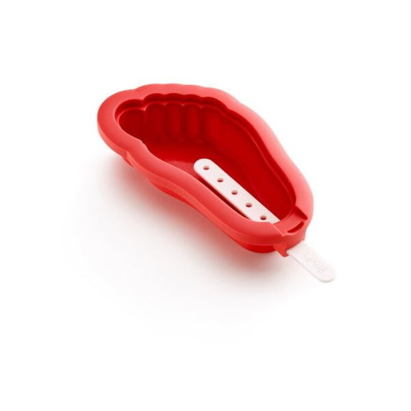 Sarkana silikona forma saldējumam pēdas formā Lékué Iconic-image-1