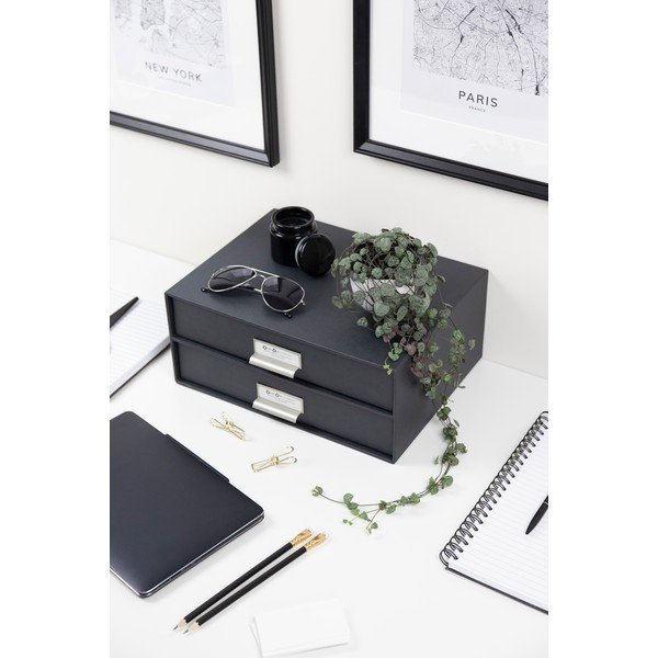 Tumši pelēka 2 līmeņu mapju atvilktne Bigso, 33 x 22,5 cm-image-1