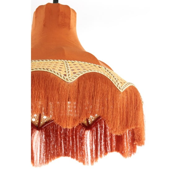 Oranža piekaramā lampa ar auduma abažūru ø 40 cm Mizia – Light & Living-image-4