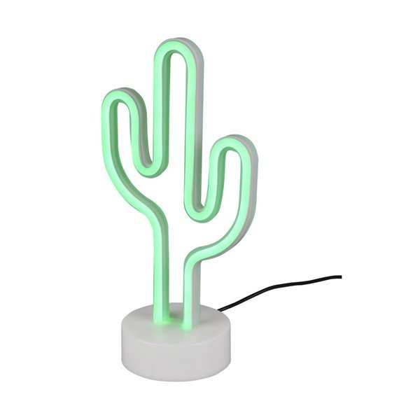 Balta LED galda lampa (augstums 29 cm) Cactus – Reality