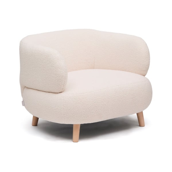 Bēšs atpūtas krēsls no buklē auduma Luisa – Kave Home