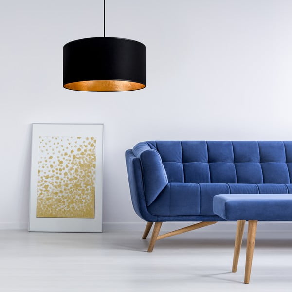 Melns piekaramais lukturis ar zelta krāsas iekšpusi Sotto Luce Mika, ⌀ 50 cm-image-2