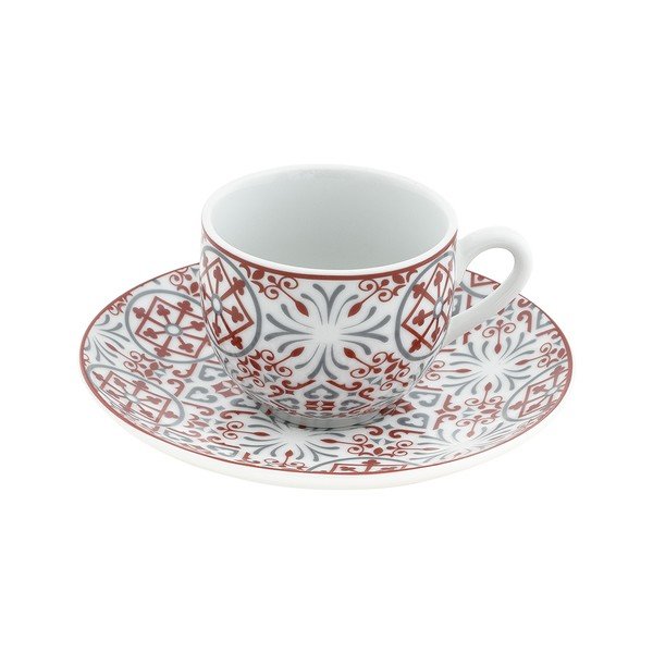6 porcelāna krūžu komplekts ar apakštasītēm Villa Altachiara Pecan