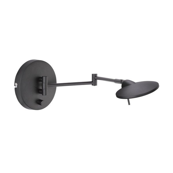 Matēti melna LED sienas lampa ar saliekamu konstrukciju/ar regulējamu spilgtumu Kazan – Trio