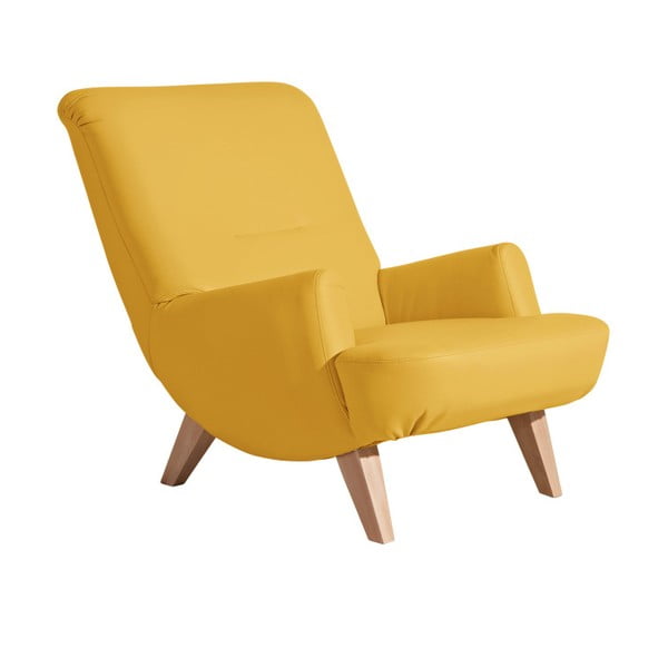 Dzeltens mākslīgās ādas krēsls Max Winzer Brandford