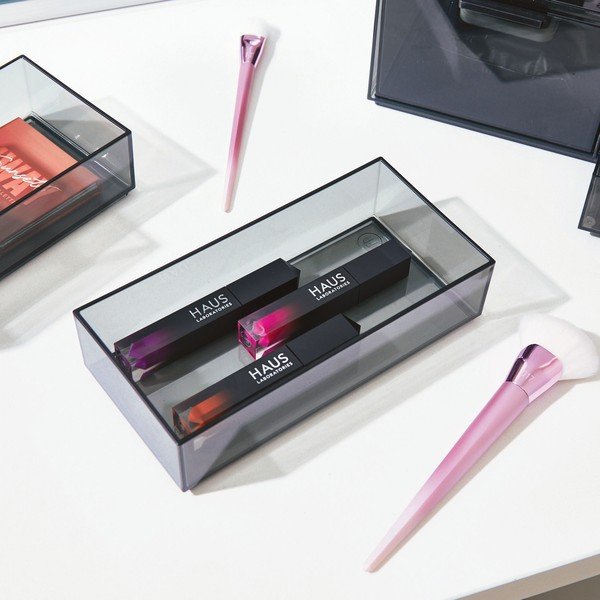 Matēts melns vannas istabas organizators kosmētikai no pārstrādātas plastmasas – iDesign-image-1