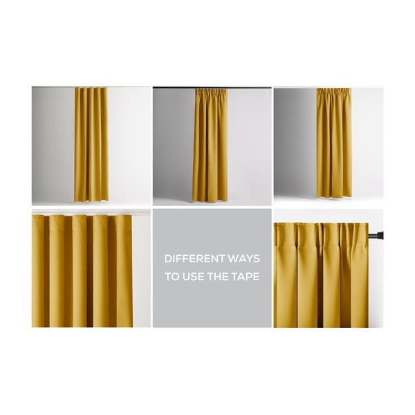 Dzeltens daļēji gaismu necaurlaidīgs aizkars 140x270 cm Kierra – Restilo-image-3